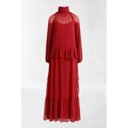 Sukienka Dixie bordo falbany